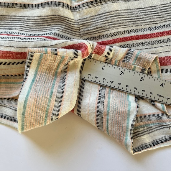 Joie Merci Linen Shorts Beachy Boho Lightweight Multicolored Striped Sz 6 - Picture 7 of 15